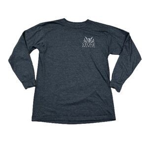 Stone Brewing Shirt Mens Medium Gray Beer Brewery Long Sleeve Crewneck Tee